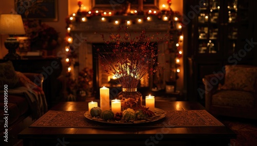 Inviting fall living room d...