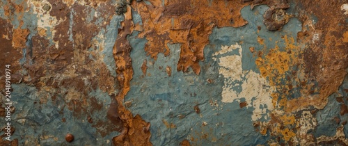 Rusted metal sheet with wor...