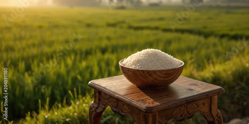 Wooden bowl filled with jas...