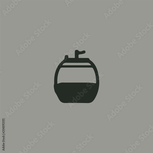 Minimalist Cable Car Gondola Logo Template - Editable EPS with Abstract Mountain Resort and Travel Icon