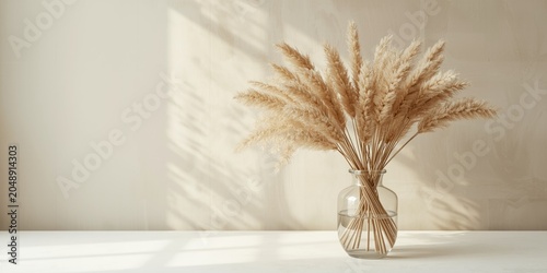 Grass vase filled with drie...