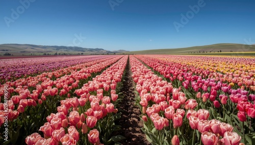 Vibrant tulip flower patche...