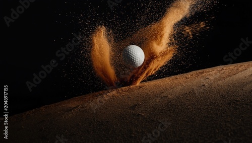 Golf ball in explosive moti...
