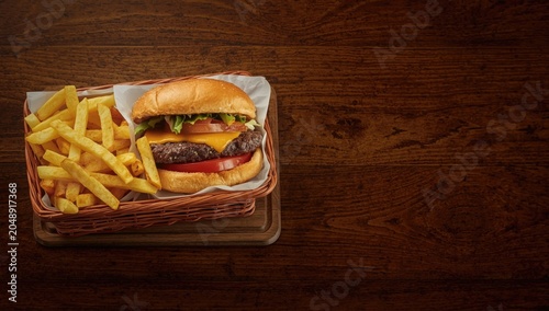 Delicious fast food plate o...