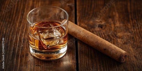 Whiskey served with large i...