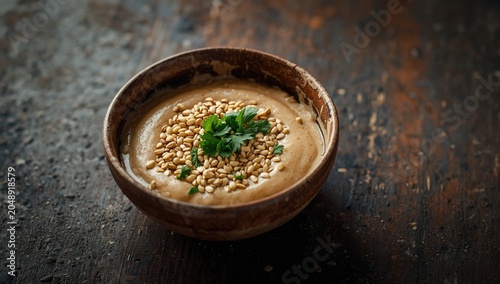 Sesame seeds and fresh pars...