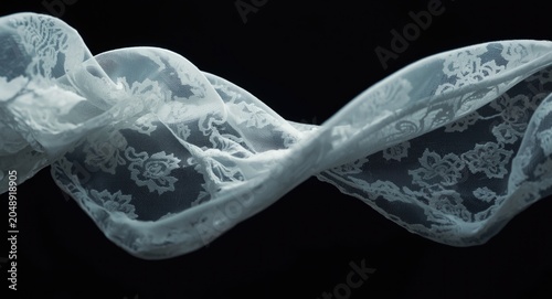 White lace fabric flowing i...