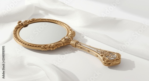 Vintage hand mirror showcas...