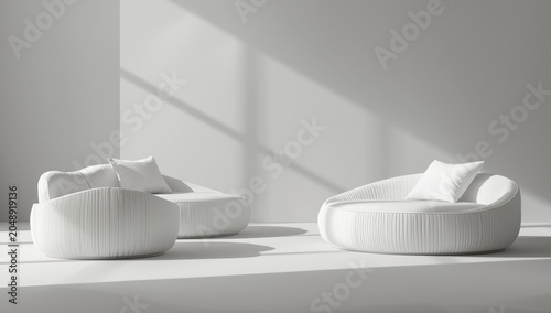 Modern white furniture piec...
