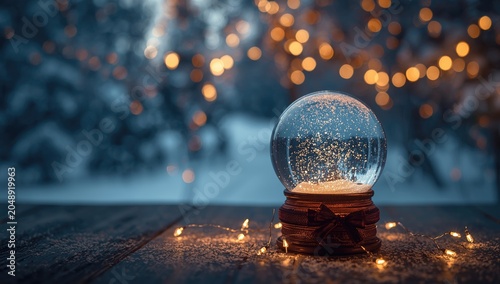 Snow globe casting sparklin...