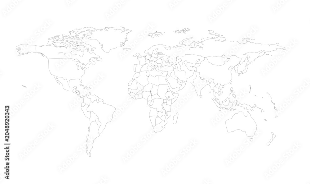 Fototapeta premium world map horizontal Outline 06 illustration image graphic for design projects presentations digital media marketing visuals professional commercial c