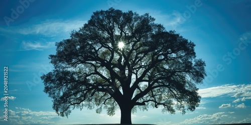 large majestic tree silhoue...