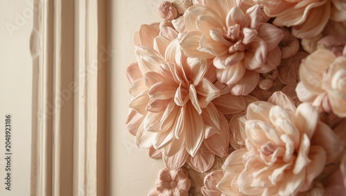 Sophisticated floral stucco...