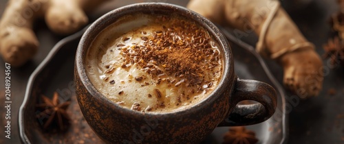 Warm chai latte infused wit...