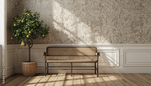Summer lounge interior with...