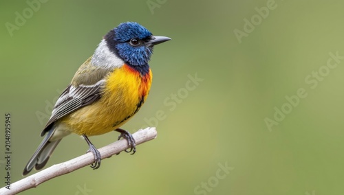 Medium sized tanager bird w...