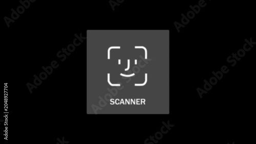 Modern minimalist scanner isolated on dark background with glowing blue light effect scanner document scanner