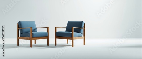 Two comfortable blue fabric...