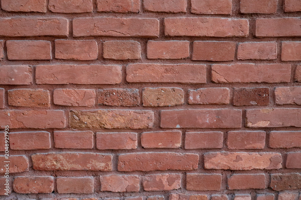 Naklejka premium Old red brick wall, mur ściana z czerwonej cegły 