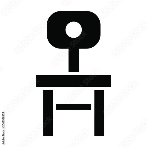 Εκτύπωση καμβά Black chair icon with keyhole symbol on backrest