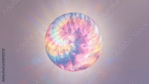 striking round tie dye print texture with even illumination