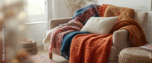 Varied bright knitted blank...
