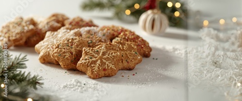 Sweet festive cookies laid ...