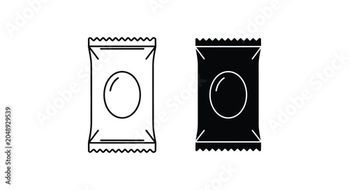 Konstfotografi Simple icon of candy wrapper in black and white