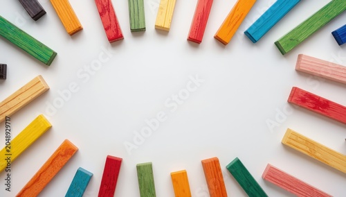 Varied colorful wooden shap...