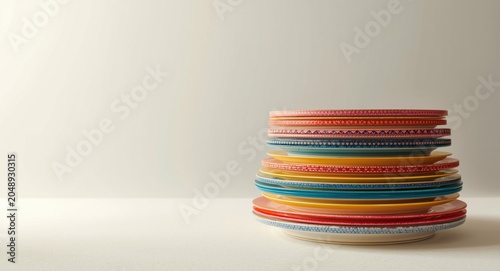 Vibrant stacked dinner plat...