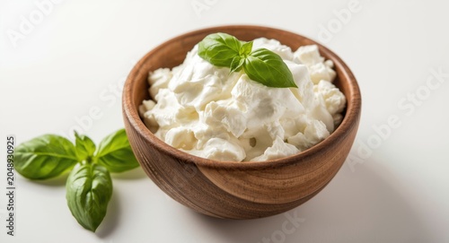 White wooden bowl filled wi...