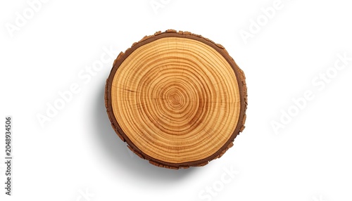 Top view of a round wooden log slice with visible growth rings.