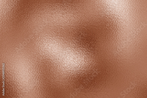 Rose gold metallic foil texture background with elegant copper chrome reflection surface