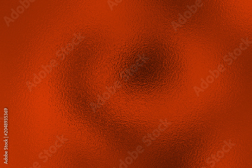 Burnt orange metallic foil texture background with autumn copper shiny reflection surface
