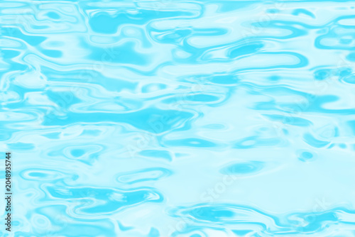 Horizontal light blue water waves background with distorted reflections and liquid texture