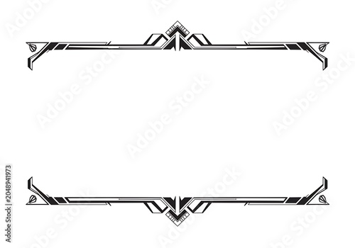 Geometric Art Deco Frame: Elegant Black & White Design