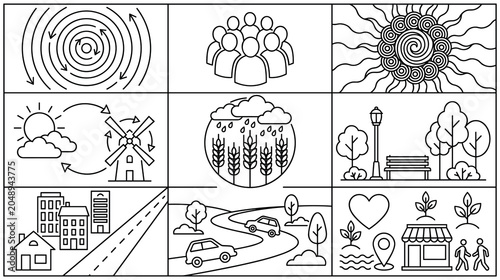 Bild auf Leinwand Environmental sustainability symbols and abstract concepts.