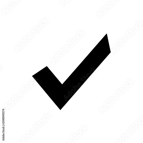 Bild auf Leinwand Black check mark symbol on white background, simple and clean design