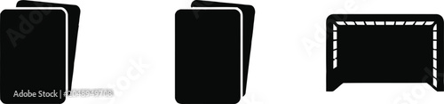 Картината върху платно Black cards and goalpost icons