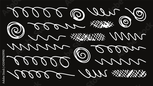 Konstfotografi hand drawn ink paint stroke collection scribble brush line underline swirl cross