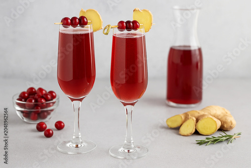 Cranberry Ginger Mimosa stock photo 