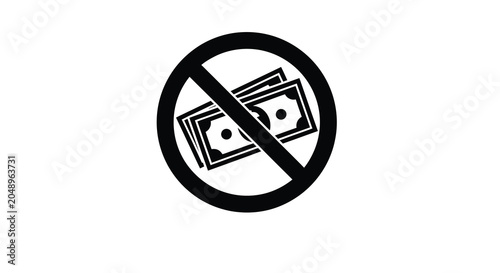 no money symbol flat icon prohibited currency