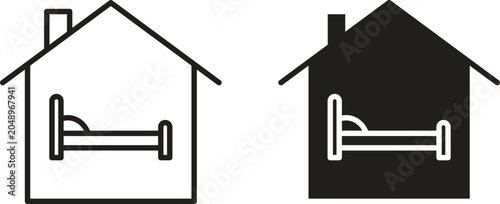Accommodation icon vector editable. black vectors set