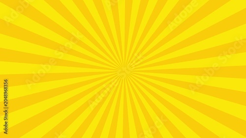 Bright yellow sunburst background with radiating light beams, Abstract background animation of bright yellow sunburst lines rotating,
Rotating yellow sunburst background, radial animation, 