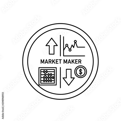 Market Maker Icon: Stock Trading, Financial Growth, and Investment Symbols