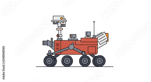 Mars Rover Illustration - Space Exploration Vehicle