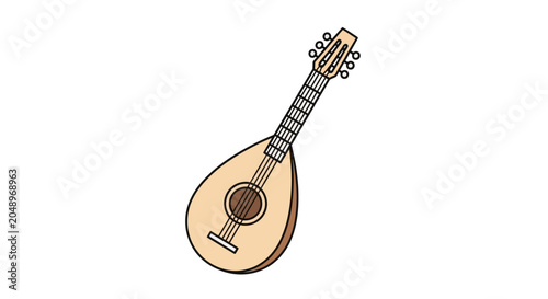 Mandolin Stringed Musical Instrument Illustration