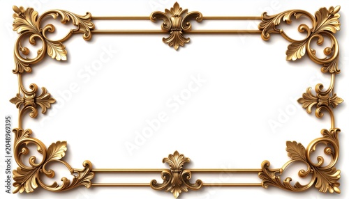 Golden ornate frame border decoration.