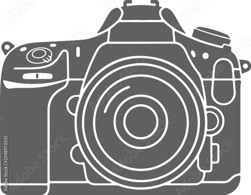 Modern Professional DSLR Camera Black Vector Icon for Photography Branding, Studio Identity, Creative Projects, Print Design, Website Graphics, Mobile Apps, Marketing Materials, Logos, and Minimal Vis
