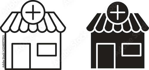Fotografie Drugstore icon vector editable. black vectors set